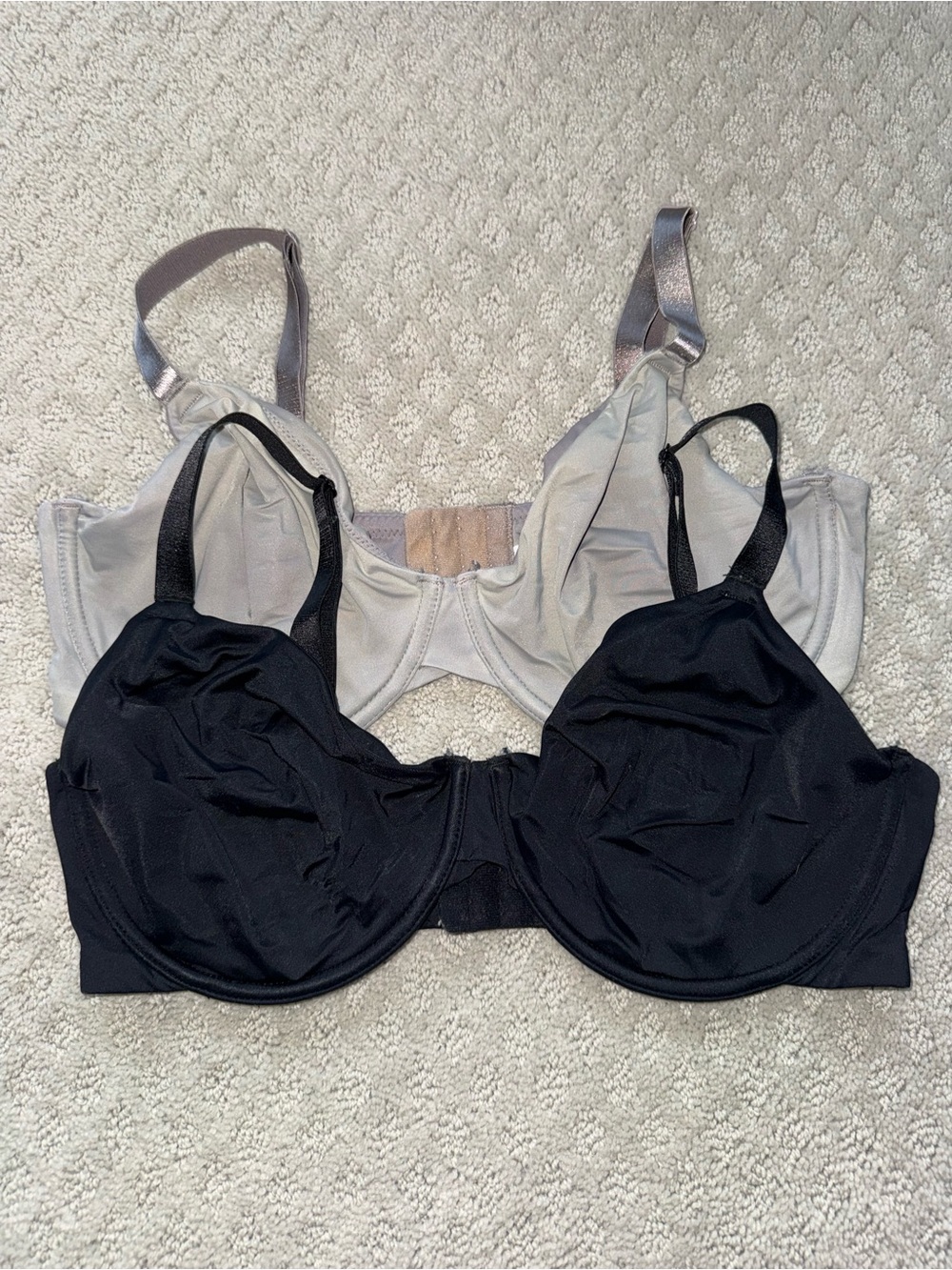 Target Two-Pack Underwire Bras in Black and Light Gray
